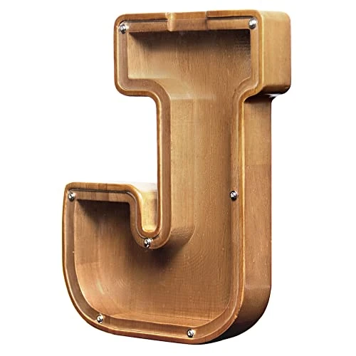 AORCMITN Large Wooden Letter Coin Personalized Piggy Bank For Boys Girls Kids Toddler Adults Money Bank Best Gift For Friends (9.2 Inch-J) 3 AORCMITN Large Wooden Letter Coin Personalized Piggy Bank For Boys Girls Kids Toddler Adults Money Bank Best Gift For Friends (9.2 Inch-J)