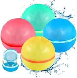 SOPPYCID 16 Pcs Reusable Water Balloons, Easy Quick Fill & Self-Sealing Water Bombs, Soft Silicone Water Splash Ball, Magnetic Water Ball For Outdoor Games, Summer Toy -Folkmanis Toys Shop 41Kjg8gOXtL. AC