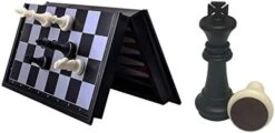 Chess Magnetic Travel Chess Set With Folding Chess Board Educational Toys For Kids And Adults Alloy (Size : S) -Folkmanis Toys Shop 41Kl75N87CL. AC 2
