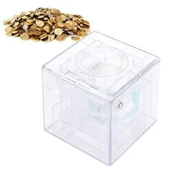 Mini Money Box, Innovative Maze Game Coin Saving Box Educational Toy Gift Cash Coins Saving Box For Kids Children (White) -Folkmanis Toys Shop 41Kx3PTwTsS