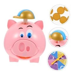 Totority Piggy Bank Desktop Toys Animal Toys Toy For Kids Money Container Pig Piggy Bank Funny Game Saving Pot Household Plastic Pink Statue Child Kids Educational Toys Funny Piggy Bank