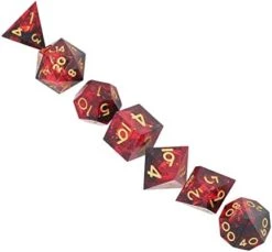 DND Dice Set, Resin Polyhedral D/D Dragon Dice With Box For Dungeons/Dragons Pathfinder TTRPG, 7 Pack(Blue+Gold) Adult Spoof Whole Person Toys -Folkmanis Toys Shop 41L3RLORe L. AC