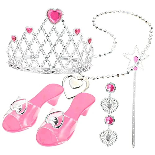 2 Sets Child Princess Jewelry Toys For Little Girls Princess Shoes For Girls Dress-up Crowns Princess Dress Up Girl Tiara Headband Plastic Pink Princess Dress Up Kit Fashion 8 2 Sets Child Princess Jewelry Toys For Little Girls Princess Shoes For Girls Dress-up Crowns Princess Dress Up Girl Tiara Headband Plastic Pink Princess Dress Up Kit Fashion - Image 6