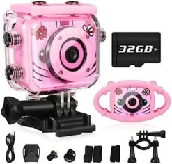 Waterproof Camera For, Upgraded 1080P HD Video Recorder Toddler Digital Camera With 32GB TF Card For Boys& Girls Toys Birthday Gifts -Folkmanis Toys Shop 41L7a5l1tTL. AC