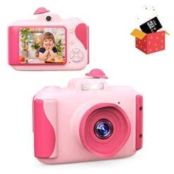 GENERIC Kids Camera For Girls, Kids Camera For 3 4 5 6 7 8 9 10 11 12 Year Old Digital Camera For Kids Toddler Toys Toddler Camera Kids Digital Video Camera Boys With 32GB TF Card Pink