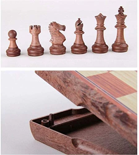 HIZLJJ Folding Wooden Chess Set With Magnet Closure For Kids Adults Portable Travel Set Toys Chess Pieces Chess (Size : 28X24.5X2cm) 7 HIZLJJ Folding Wooden Chess Set With Magnet Closure For Kids Adults Portable Travel Set Toys Chess Pieces Chess (Size : 28X24.5X2cm) - Image 5