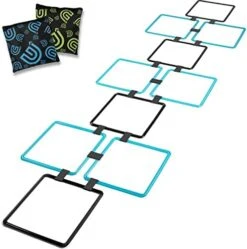 GETMOVIN SPORTS Hopscotch Squares Set With 2 Premium Beanbags Giant Sized 15 Inch Squares With 15 Connectors For Indoor/Outdoor Portable Fun Conditioning Agility Training -Folkmanis Toys Shop 41LJW233BhL. AC