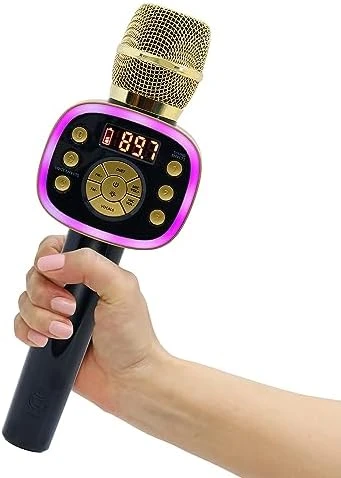 Carpool Karaoke Machine For Kids & Adults, Carpool Karaoke The Mic 1.0 By Singing Machine - Wireless & Bluetooth Karaoke Microphone With Mic Volume, Echo Controls, & Lighting Effects - Gold & White 10 Carpool Karaoke Machine For Kids & Adults, Carpool Karaoke The Mic 1.0 By Singing Machine - Wireless & Bluetooth Karaoke Microphone With Mic Volume, Echo Controls, & Lighting Effects - Gold & White - Image 8