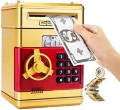 Pink Piggy Bank Cash Coin Can ATM Bank Electronic Coin Money Bank Money Saving Box For Teen Girl Toy Age 4 8 10 12 With Password Code Lock For Kids 4 7 8 9 10 11 Year Old Girl Gift Hot Best Gifts Idea -Folkmanis Toys Shop 41LUnpaMqDL. AC