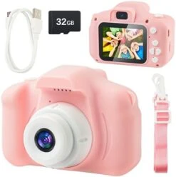 Kids Camera Toddler Toys, 1080P HD Video Digital Video Camera For Boys And Girls, Selfie Camera With 32GB Card And Cartoon Soft Silicone Cover, Christmas Birthday Gifts Portable Toy For Boys And Girls -Folkmanis Toys Shop 41LjKerSweL. AC