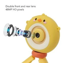 Selfie Camera For Kids, Mini Game Camera For Kids 32GB Memory Card Dual Lens With Tripod For Birthday Gift (Yellow) -Folkmanis Toys Shop 41LwEDSjSOL 1