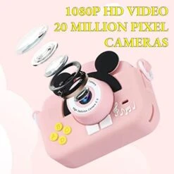 KOWVOWZ Kids Selfies Camera Toys 20MP For 3-9 Year Old Boys And Girls With 32GB SD Card (Pink) 11 KOWVOWZ Kids Selfies Camera Toys 20MP For 3-9 Year Old Boys And Girls With 32GB SD Card (Pink) -Folkmanis Toys Shop 41LxV2VjNKL
