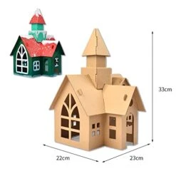 Children's DIY Paper House Assembled Coloring Toy Christmas Dress Up Game House Gift (Castle) -Folkmanis Toys Shop 41M8fEqyEYL