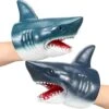 Hand Puppet Toys 2 Pack Realistic Animal Shark Hand Puppets Soft Rubber Silicone Hand Puppet Shark Head Gloves Puppet Role Play Toy For Swimming Pool Beach Bathing