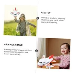 Airplane Piggy Bank 1pc Airplane Piggy Bank Musical Toy Money Storage Jar Kid Piggy Bank Childrens Toys Kids Educational Toys Music Saving Pot Cartoon Piggy Bank Toy Plane Toy -Folkmanis Toys Shop 41MFPtrWPXL