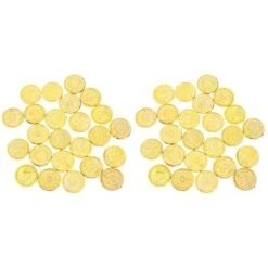 96 Pcs /2 Sets Pirates Gold Coins Plastic Currency Toy Game Props Chips Playset Party Favor For Kids