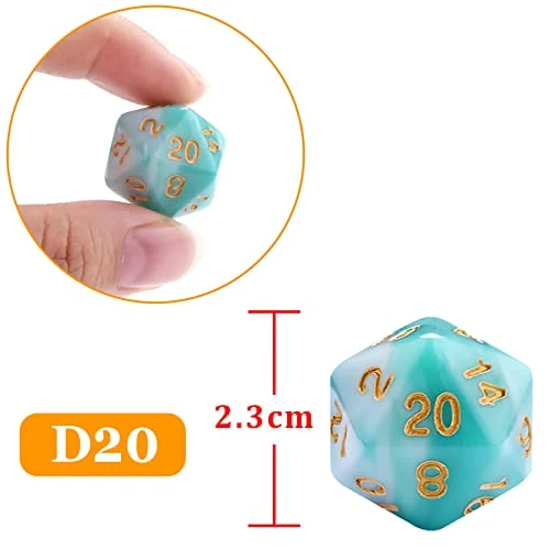 AUSTOR 42 Pieces Polyhedral Dice 20 Sided Game Dice Set Mixed Color Dices Assortment With A Black Velvet Storage Bag For DND RPG MTG Table Games 4 AUSTOR 42 Pieces Polyhedral Dice 20 Sided Game Dice Set Mixed Color Dices Assortment With A Black Velvet Storage Bag For DND RPG MTG Table Games - Image 2