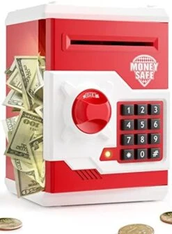 KingsDragon Piggy Bank Toys For Kids, Electronic Money Bank Password ATM For Cash, Auto Scroll Coin Saving Box Best Toy Gifts For Boys Girls3 4 5 6 7 8 Year Old (Purple) -Folkmanis Toys Shop 41N0sawxi9L. AC