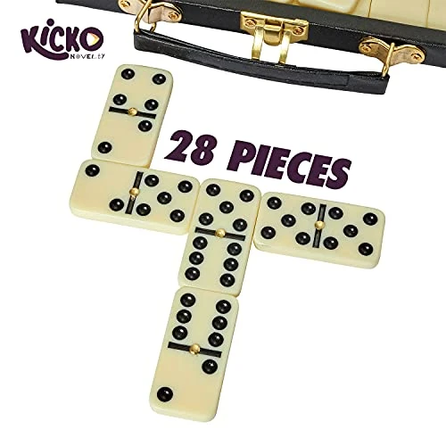 Kicko Domino Set - Premium Classic 28 Pieces Double Six In Durable Wooden Brown Box For Boys, Girls, Party Favors And Anytime Use - Up To 2-4 Players 4 Kicko Domino Set - Premium Classic 28 Pieces Double Six In Durable Wooden Brown Box For Boys, Girls, Party Favors And Anytime Use - Up To 2-4 Players - Image 2
