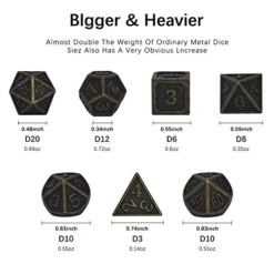 Dungeons And Dragons Dice Set,RULE DICE Metal DND Dice Set With Gifts Box For Role Playing Game,7PCS Polyhedral D&D Dice Kit(Bronze Plated) 10 Dungeons And Dragons Dice Set,RULE DICE Metal DND Dice Set With Gifts Box For Role Playing Game,7PCS Polyhedral D&D Dice Kit(Bronze Plated) -Folkmanis Toys Shop 41NBHLYubyL