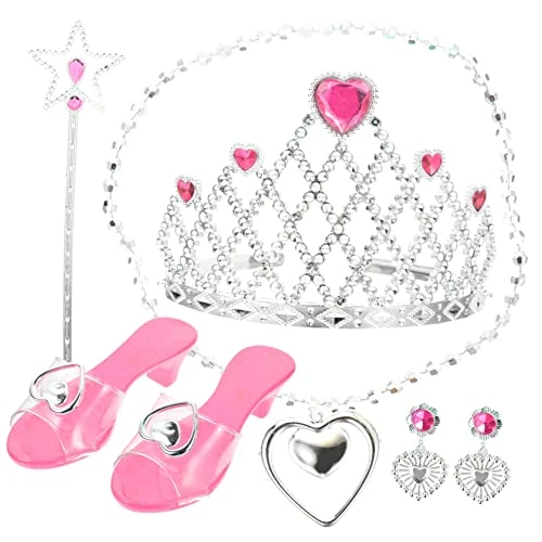 2 Sets Child Princess Jewelry Toys For Little Girls Princess Shoes For Girls Dress-up Crowns Princess Dress Up Girl Tiara Headband Plastic Pink Princess Dress Up Kit Fashion 6 2 Sets Child Princess Jewelry Toys For Little Girls Princess Shoes For Girls Dress-up Crowns Princess Dress Up Girl Tiara Headband Plastic Pink Princess Dress Up Kit Fashion - Image 4