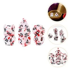 Ibasenice 28 Pcs Blood Splattered Dice Retro Toys Role Playing Dice Halloween Toys Curse Of Strahd Board Game Dice Cube Dice Halloween Party Accessory Night Club Club Acrylic Dice Set Metal -Folkmanis Toys Shop 41NVXSX7U1L