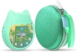 JIBIACB Virtual Pet Game Machine Silicone Case,Soft Skin Cover Case Set For Tamagotchi Pix Interactive Virtual Pet Game Machine (1 Set,Green) -Folkmanis Toys Shop 41NoYruCquL. AC