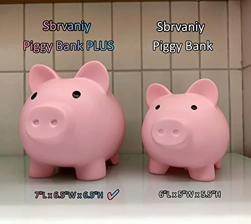 Large Piggy Bank Plus For Sbrvaniy Unbreakable Money Bank,Large Size Coin Bank For Boys And Girls, My First Gifts For Birthday, Christmas, Baby Shower (Pink) 4 Large Piggy Bank Plus For Sbrvaniy Unbreakable Money Bank,Large Size Coin Bank For Boys And Girls, My First Gifts For Birthday, Christmas, Baby Shower (Pink) - Image 2
