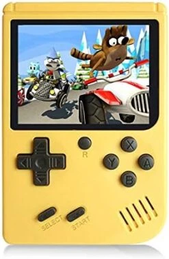 Handheld Games Console For Kids Adults - Retro Video Games Consoles 3 Inch Screen 168 Classic Games 8 Bit Game Player With AV Cable Can Play On TV (Yellow) -Folkmanis Toys Shop 41OLx8kIhHL. AC