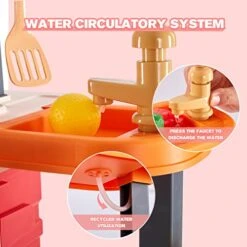 Kitchen Playset, 3 In 1 Kitchen Pretend Play Toys Travel Suitcase, 49 PCS Realistic Cooking Accessories, Sounds, Lightnd, Running Water, Great Kitchen Toys For Toddlers Kids -Folkmanis Toys Shop 41OMv6o2NvL