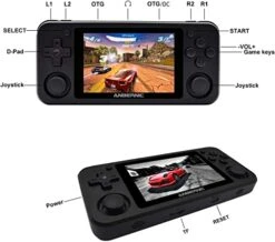 ANBERNIC RG351P Handheld Game Console With 64G TF Card 2500 Classic Games 3.5 Inch IPS Screen 3500mAh Battery, Video Games Player With Open Source System RK3326 Chip Quad-core (RG351P Black) -Folkmanis Toys Shop 41OO74u4LqL