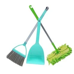 Toyvian 3pcs Set Broom Cleaning Toy Cleaning Toys Toddler Shopping Cart Vacuum Toy Small Broom Set Pretend Play Children Broom Children's Broom Children's Cleaning Tools Small Game House