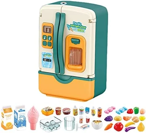 Children'S Refrigerator Toys, 1 Set Of Refrigerator Toys With Food Models Novelty Plastic Role Play Spray Function, Boys And Girls' Games Kitchen Sets With Kitchen Toys Accessories Green One Size 7 Children'S Refrigerator Toys, 1 Set Of Refrigerator Toys With Food Models Novelty Plastic Role Play Spray Function, Boys And Girls' Games Kitchen Sets With Kitchen Toys Accessories Green One Size - Image 5