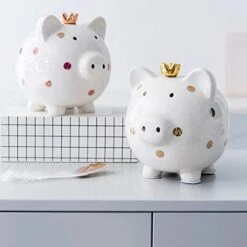 Piggy Bank Ceramic Piggy Bank Cute Coin Bank For Children's Day Birthday Gifts Large Capacity Toys For Boys And Girls Money Box Money Boxes (Color : White) 11 Piggy Bank Ceramic Piggy Bank Cute Coin Bank For Children's Day Birthday Gifts Large Capacity Toys For Boys And Girls Money Box Money Boxes (Color : White) -Folkmanis Toys Shop 41OtpUs8OTL