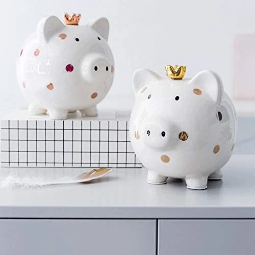 Piggy Bank Ceramic Piggy Bank Cute Coin Bank For Children's Day Birthday Gifts Large Capacity Toys For Boys And Girls Money Box Money Boxes (Color : White) 6 Piggy Bank Ceramic Piggy Bank Cute Coin Bank For Children's Day Birthday Gifts Large Capacity Toys For Boys And Girls Money Box Money Boxes (Color : White) - Image 4