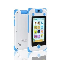 Kids Phone Support Calls And Messenger Learning Kids Cell Phone With Games Toy Phone For Kids Parental Control Toddler Phone With Camera WiFi Aged 3-8 Support 30+ Languages-Blue
