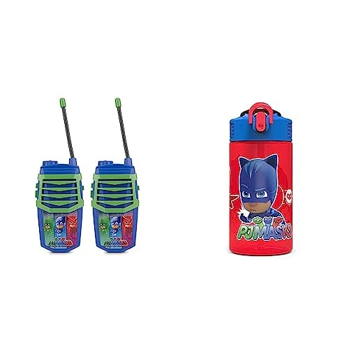 Sakar PJ Masks Molded Walkie Talkie For Kids & Zak Designs PJ Masks Kids Water Bottle With Spout Cover And Built-in Carrying Loop 3 Sakar PJ Masks Molded Walkie Talkie For Kids & Zak Designs PJ Masks Kids Water Bottle With Spout Cover And Built-in Carrying Loop