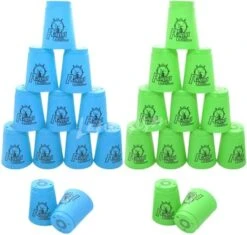 Lancisism 48Pcs Quick Stacking Cups Set, BPA-Free Material Sports Training Stacking Cup Game, Classic Family Game For Kids Adults Family, Great Gift Idea (Blue & Green & Purple & Red) -Folkmanis Toys Shop 41PbbjbwbJL. AC