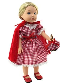 American Fashion World Little Red Riding Hood Dress For 14-Inch Dolls | Premium Quality & Trendy Design | Dolls Clothes | Outfit Fashions For Dolls For Popular Brands -Folkmanis Toys Shop 41PdHPbfnjL