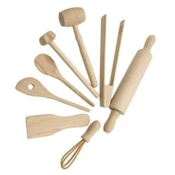 SAFIGLE 1 Set 8pcs Children's Kitchen Toys Kids Mini Toys Wooden Toys Toddlers Toys Kitchen Pretend Games Wood Cooking Utensils House Play Kitchenware Children Children Toys Sports