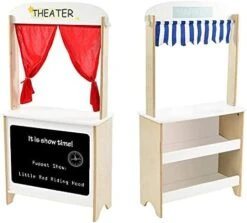 Labebe - Wood Puppet Theater, Flannel Curtain Puppet Stage Theater, 2-Sided Tabletop Puppet Stage Chalkboard, 2-in-1 Puppet Theater Reversible Play Store, Multi-Function Theater For Ages 3 And Up 12 Labebe - Wood Puppet Theater, Flannel Curtain Puppet Stage Theater, 2-Sided Tabletop Puppet Stage Chalkboard, 2-in-1 Puppet Theater Reversible Play Store, Multi-Function Theater For Ages 3 And Up -Folkmanis Toys Shop 41PqWSISSLL. AC