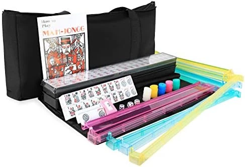 ORIENTOOLS Chinese Mahjong Game Set - 1.5" Large Mah Jongg Set - Green Mahjong Tiles Set Contains 144 Melamine Tiles, 2 Spare Tiles 8 ORIENTOOLS Chinese Mahjong Game Set - 1.5" Large Mah Jongg Set - Green Mahjong Tiles Set Contains 144 Melamine Tiles, 2 Spare Tiles - Image 6