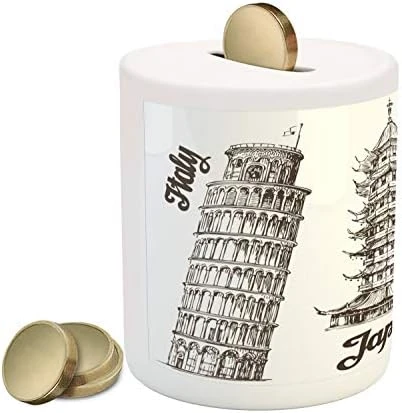 Ambesonne Vintage Piggy Bank, Bingo Game With Ball And Cards Pop Art Lottery Hobby Celebration Theme, Ceramic Coin Bank Money Box For Cash Saving, 3.6" X 3.2", Yellow Green 16 Ambesonne Vintage Piggy Bank, Bingo Game With Ball And Cards Pop Art Lottery Hobby Celebration Theme, Ceramic Coin Bank Money Box For Cash Saving, 3.6" X 3.2", Yellow Green - Image 14