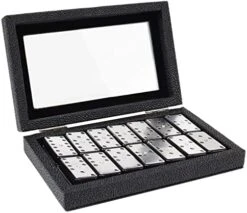 Bucher&Rossini Metal Surface Dominoes Set - Premium Classic 28 Pieces Double Six In Durable PU Wooden Box With Strong Magnetic Sealed For Party Entertainment -Folkmanis Toys Shop 41QjJp0oHxL. AC