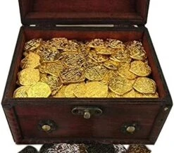 Seven Seas Pirates - Buccaneer Treasure Chest With Lot Of 700 Mixed Color Metal Doubloons - Rogue`s Jewelry Box Filled Coins For Pretend Games 18 Seven Seas Pirates - Buccaneer Treasure Chest With Lot Of 700 Mixed Color Metal Doubloons - Rogue`s Jewelry Box Filled Coins For Pretend Games -Folkmanis Toys Shop 41QkOhG31OL. AC