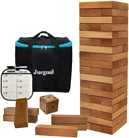 Juegoal 54 Piece Giant Tumble Tower, Wooden Block Game With Gameboard, Canvas Bag For Outdoor Yard Playing,6.9 X 6.9 X 24 Inches 10 Juegoal 54 Piece Giant Tumble Tower, Wooden Block Game With Gameboard, Canvas Bag For Outdoor Yard Playing,6.9 X 6.9 X 24 Inches - Image 8