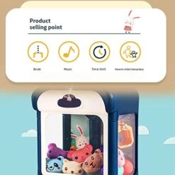 HOUKAI Candy Claw Machine For Kids, With 20 Mini Plush Toys And 10 Gashapons Claw Machine Toy Adjustable Sounds And Music Small Vending Machine, Electronic Arcade Claw Game,Pink 16 HOUKAI Candy Claw Machine For Kids, With 20 Mini Plush Toys And 10 Gashapons Claw Machine Toy Adjustable Sounds And Music Small Vending Machine, Electronic Arcade Claw Game,Pink -Folkmanis Toys Shop 41RFk2ycS2L