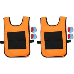 LUOZZY 2 Sets Sticky Vests For Kids Sticky Balls Toy Balls Game Toy Interactive Sticky Balls Game With 2 Balls, Orange
