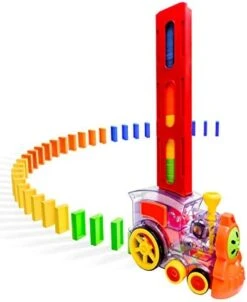 POPUTOY Domino Train, Domino Blocks Set Plastic Kids Domino Construction 4 Color Children Creative Toy Game Educational Play For 3-12 Year Old Boys And Girls (80pcs) -Folkmanis Toys Shop 41Rav5pTsL. AC