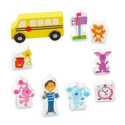 Melissa & Doug Blue's Clues & You! Blue's Neighborhood Activity Rug (44 Inches X 26 Inches Rug, 9 Wooden Play Pieces) -Folkmanis Toys Shop 41RdyFjryUL 1